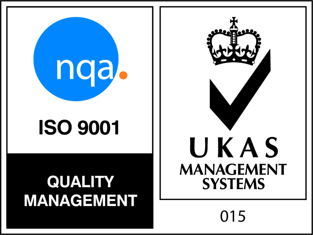 NQA ISO9001 and UKAS logos