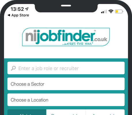 cropped image of the nijobfinder mobile app