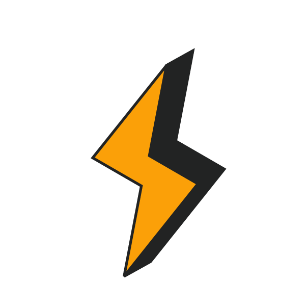 colourful isometric illustration lightning bolt